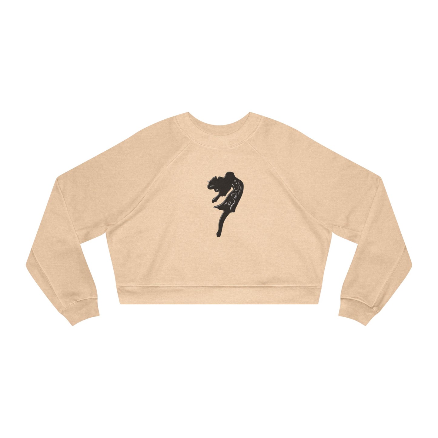 Cropped Sweatshirt with Arabic Text 'I am Free' within the design.