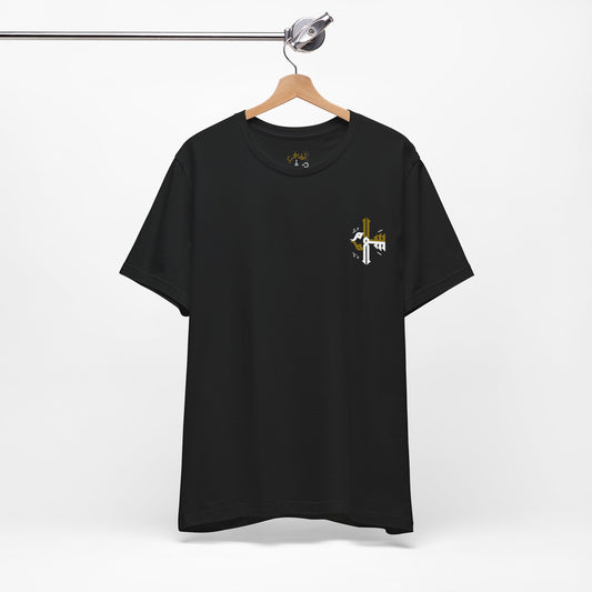 'Peaceful' Calligraphy Tee, Golden Touch, Unisex T-Shirt, Simple Design, Crafted Shirt